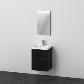 Duravit D-Neo Badezimmer-Möbelset in Eiche schwarz bestehend aus Waschtisch, Waschtisch-Unterschrank und Spiegelschrank B/T: 50 x 40 cm - Bild 1