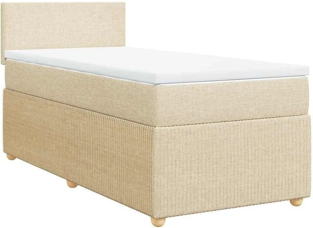 vidaXL Boxspringbett mit Matratze Hybrid-Design in Creme und Beige, B/T: 100 x 200 cm - Bild 1