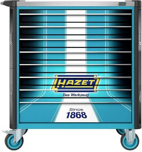 Hazet Werkstattwagen 179NXL-8S1/425 in Blau und Schwarz mit Arbeitsplatte, abschließbar und rollbar - Bild 1