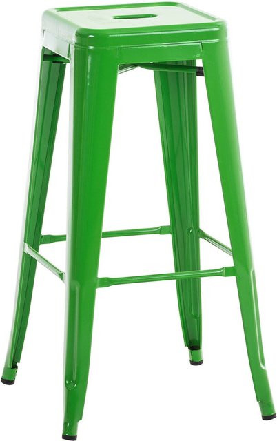 TPFLiving Barhocker Joy aus Metall in Grün im Industrial Design, stapelbar, B/T/H: 43 x 43 x 77 cm - Bild 1