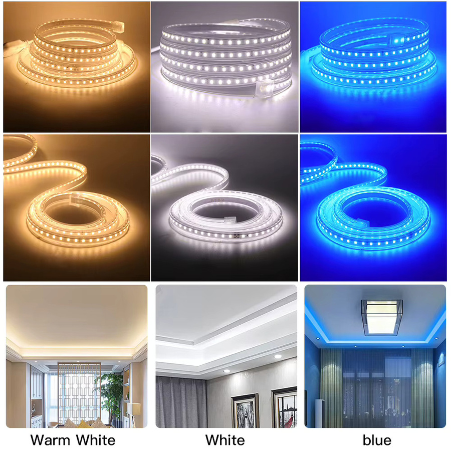 XUNATA RGB LED Streifen 220V mit 120 LEDs/m, IP67 Wasserdicht, Multicolour SMD LED Band für Indoor und Outdoor Dekoration - Bild 3