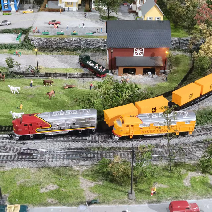 HRZPACT Diesellokomotive der amerikanischen Retro-FP7-Serie, Modell, Maßstab 1:87, Metall, Rot - Bild 3