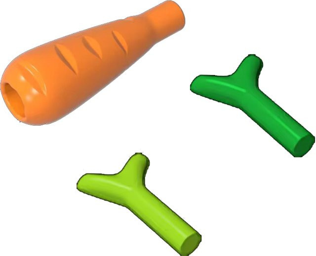 Alibricks Baustein Set Wortel Met Green Bladeren in Grün für Natur- und Gartenlandschaften, 50 Stück - Bild 1