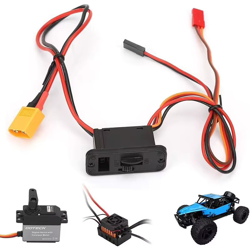 RC-Schalter Hochleistungs-Ein/Aus-Schalter mit XT60 auf JR/Futaba Stecker in Schwarz - Bild 4