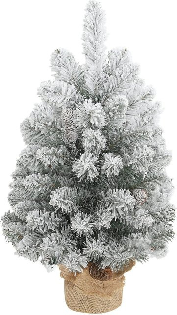 HOMCOM Weihnachtsbaum für den Tisch in Grün, Material: Kunststoff, Metall und Beton, H x B x T: 60 x 37 x 37 cm - Bild 1