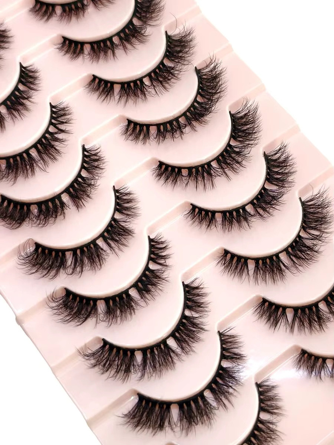 HBZGTLAD Künstliche Wimpern, 3D-Fake-Wimpern, Black, Unisex, 10 Paar - Bild 7