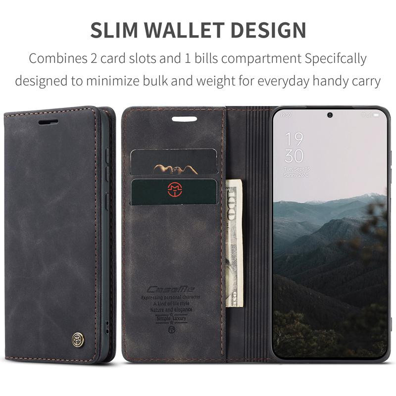 CaseMe Magnetische Retro-Leder-Flip-Brieftasche mit Ständer und Kartenfach für OnePlus 15 - Bild 3