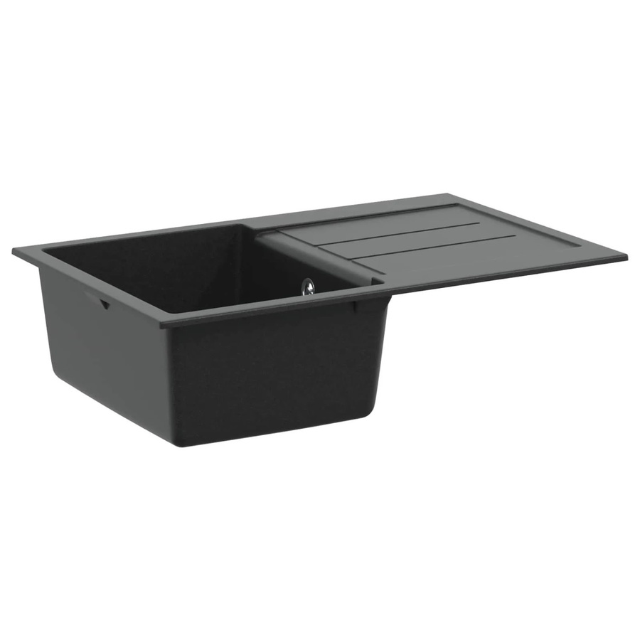 vidaXL Waschbecken Schwarz aus Granitkomposit B/T: 78,0 x 50,0 cm - Bild 2