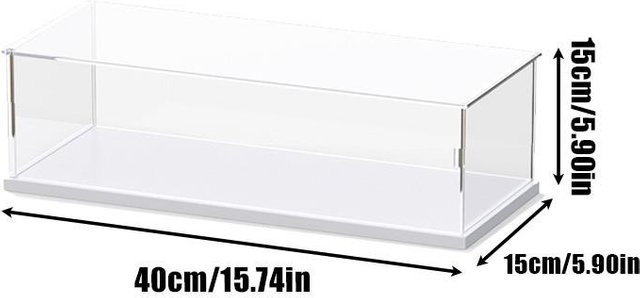 Whosee Acryl-Displaybox transparent mit Deckel zur Aufbewahrung und als staubdichte Vitrine, B/T/H: 40 x 15 x 15 cm - Bild 1