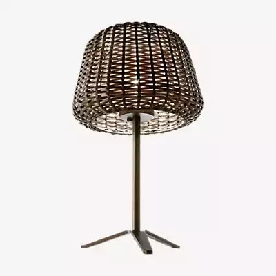 Panzeri Ralph Tischleuchte in Braun aus Metall und Rattan im modernen Design - Bild 1