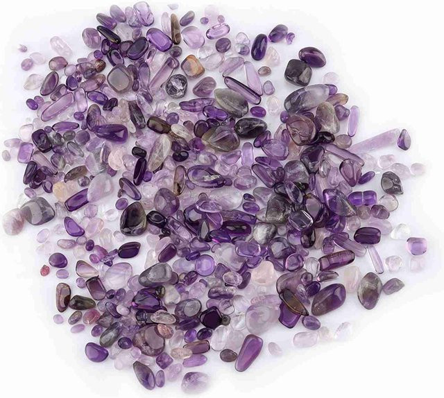 Natürliche Trommelsteinsplitter aus Bergkristall von TOMTOP JMS in Violett, Weiß, Pink und Lila - Bild 1