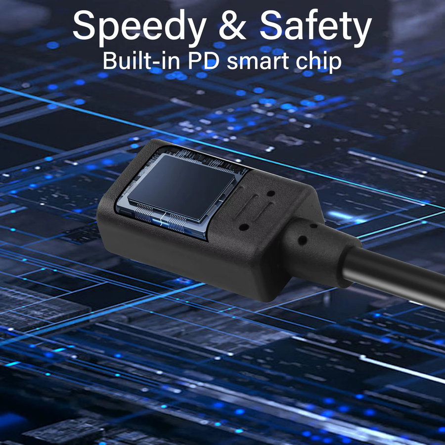UpperFu DC zu USB-C Stromadapterkabel, 5,5mm x 2,5mm Stecker auf USB-C Buchse, 100W PD Ladegerät für Laptop, Router und CCTV, Schwarz - Bild 5