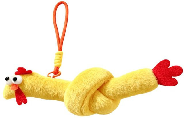 Schlüsselanhänger Hühnchen Plüsch, Weiß, Unisex - Bild 1