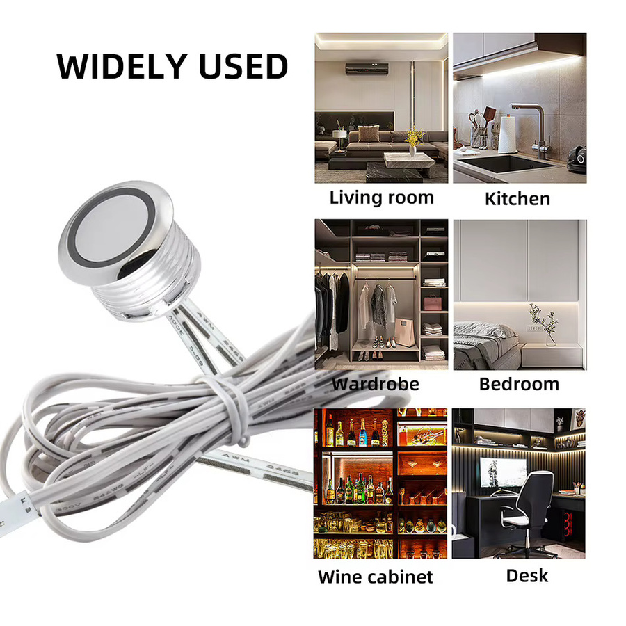 Eingebauter Touch-Dimmer-Schalter für LED-Streifen DC 5-24V 5A 100W mit DuPont-Anschluss, Silber - Bild 3