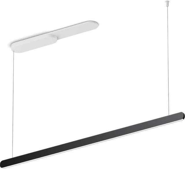 Occhio Mito linear volo 140 up LED-Pendelleuchte in Weiß matt mit Black Phantom Kopf für die Tischbeleuchtung inklusive Occhio air Modul und x-tra warm LED (2200K - 3500K) - Bild 1