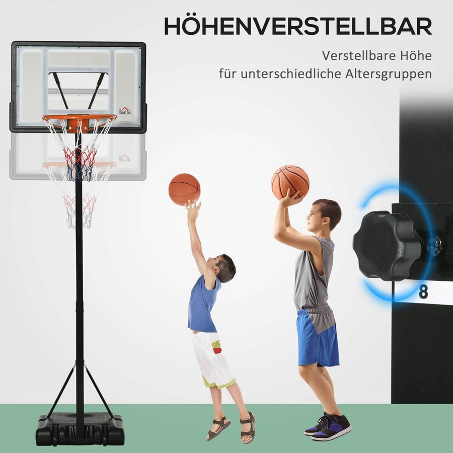 HOMCOM Basketballkorb, schwarz, Metall, Kunststoff - Bild 3