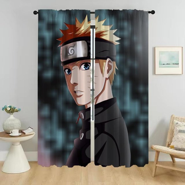 Naruto Verdunkelungsvorhänge Set aus 2 Stück, Mehrfarbig, Breite: 50 cm, Höhe: 70 cm - Bild 1