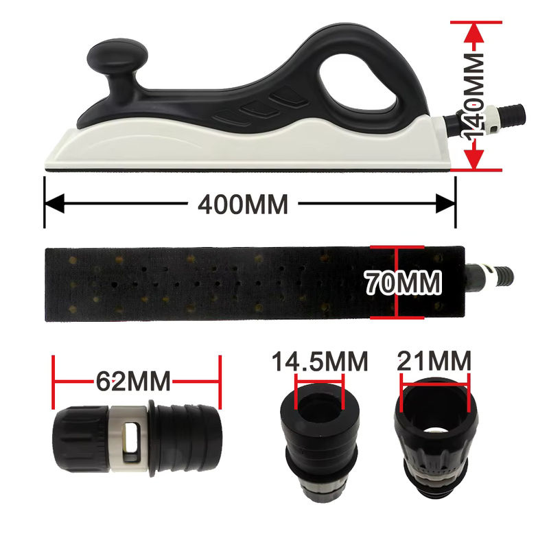 Vibratite Staubfreier Vakuum Schleifblock für Holz und Autoreparatur, Schleifschwamm Pad, Maße: Breite: 125 mm, Tiefe: 200 mm, Höhe: 40 mm - Bild 4