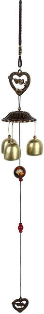 Tooarts Windspiel Glocke aus Metall in Herzform, Gold, Deko-Ornament für Garten und Außenbereich - Bild 1