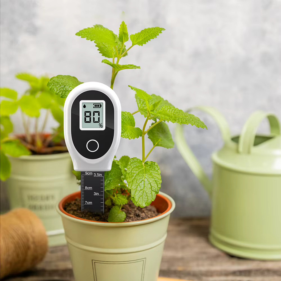 Aideepen Digitales Feuchtigkeitsmessgerät mit Hintergrundbeleuchtung und Skala in Weiß für Garten und Rasen - Bild 2