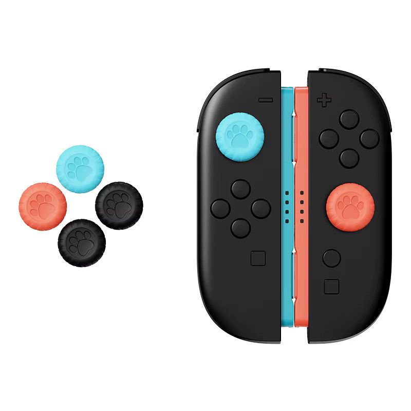 4er-Set Katze Silikon Thumbstick-Grip-Caps für Nintendo Switch Joy-Con und Pro Controller, Multicolor - Bild 5