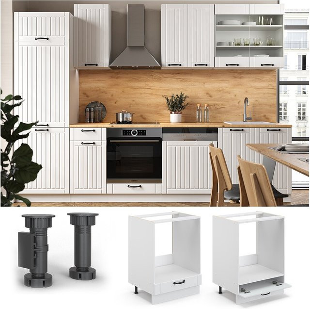 Vicco Herdumbauschrank Fame-Line in Weiß im Landhausstil mit Breite: 60 cm - Bild 1