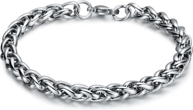 VQYSKO Herren-Armband, Titan, Silber, Punk, 8 mm - Bild 1