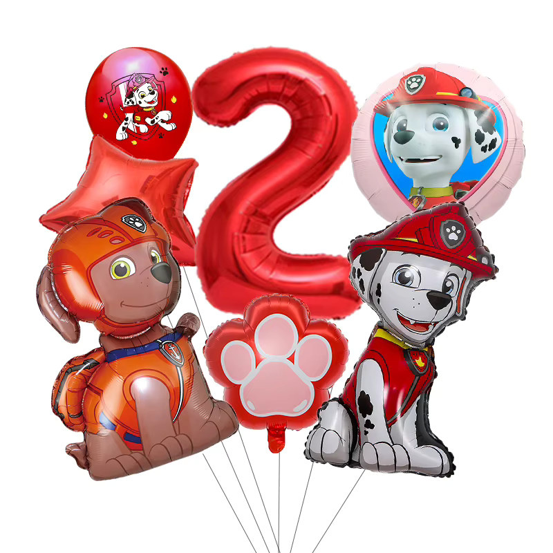 Paw Patrol Ballon Set, 7-teiliges Set, Cartoon Hund Kinder Party Dekoration - Bild 2
