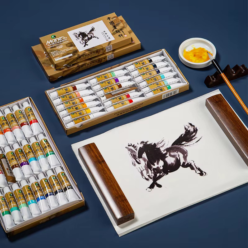Marie's chinesische Malerei Aquarell-Set mit 12 Farben in Pigment-Farbtuben, Multicolor, 5/12 ml - Bild 2