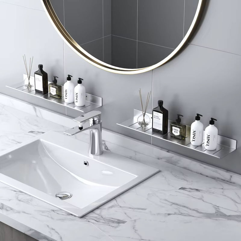 ULA Wandregal für Badezimmer und Küche, modern, Schwarz/Silber, Breite: 30 cm - Bild 2