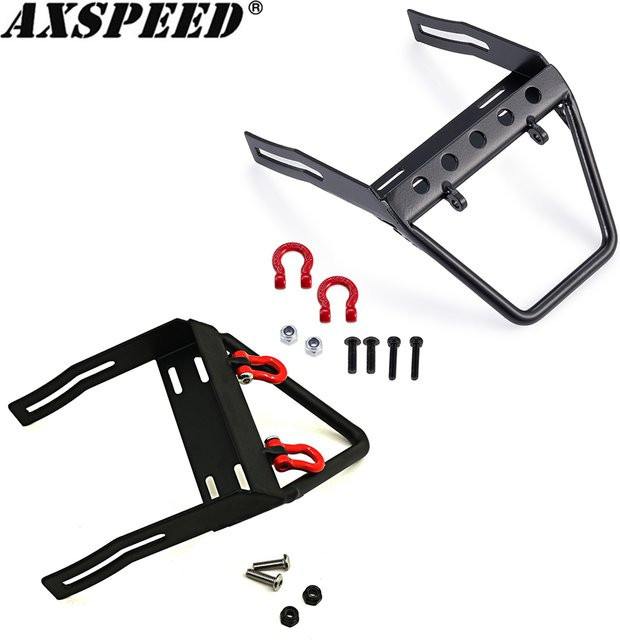 AXSPEED Metall-Frontstoßstange mit Windenhalterungsschäkeln, 1:10, Zubehör - Bild 1