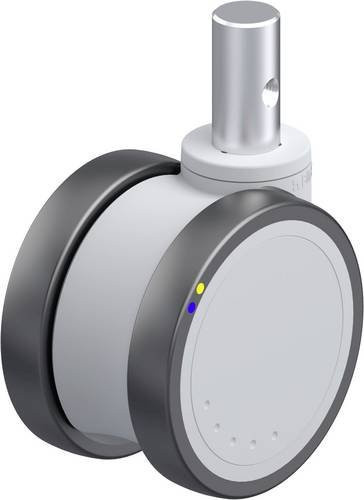 Blickle Kunststoff-Doppelrolle LKDGX-PATH 100XK-ELS-ZAX55 in Silber und Grau mit 100mm Durchmesser und 100kg Tragfähigkeit - Bild 1