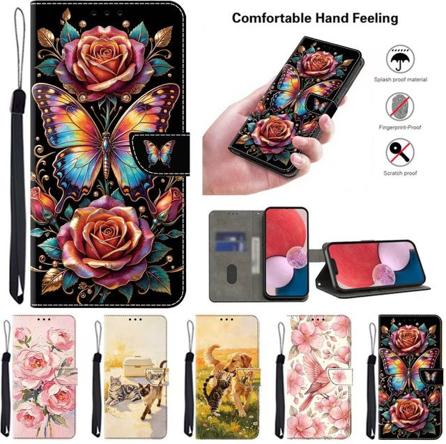 Magnetische Lederhülle für Motorola Moto E15 E14 E13 E20 E30 E40 E22 E22i E32 E32s Edge 30 40 50 60 70 Neo Pro Fusion in Multicolour - Bild 1