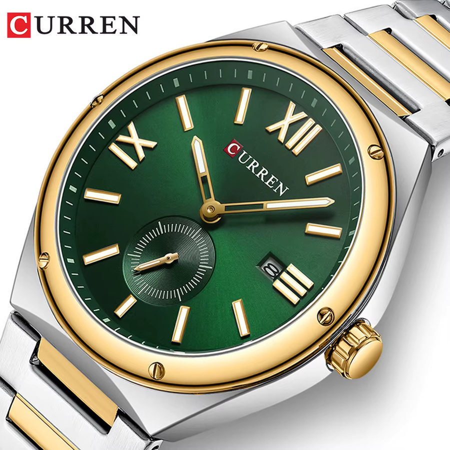 CURREN Armbanduhr Quarz, Edelstahl, Blau, Herren - Bild 3