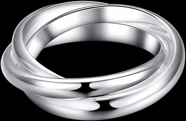 YIRAN Jewelry Ring 925 Silber, Drei Kreise, Damen - Bild 1