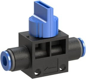 Riegler Absperrventil Blaue Serie aus Messing mit Steckanschluss für Schlauch Ø 6 mm - Bild 1