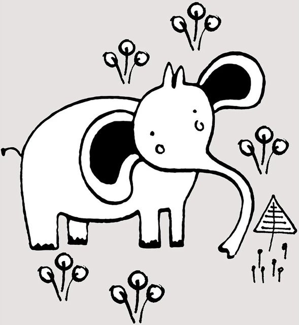 Komar Wandbild Scribble Elephant Paper Poster Multicolor B: 50 cm, H: 70 cm - Bild 1