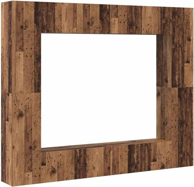 vidaXL TV-Schrankset Wandmontiert aus Holzwerkstoff in Altholz Braun, 8-teiliges modernes Wohnzimmer-Set - Bild 1