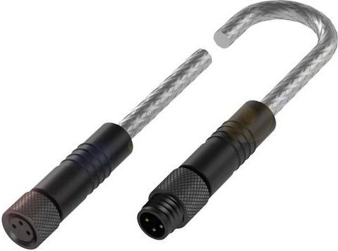 Balluff BCC0FEF Verteilerleitung mit Buchse und Stecker, gerade, schwarz, 3m, 3-polig - Bild 1