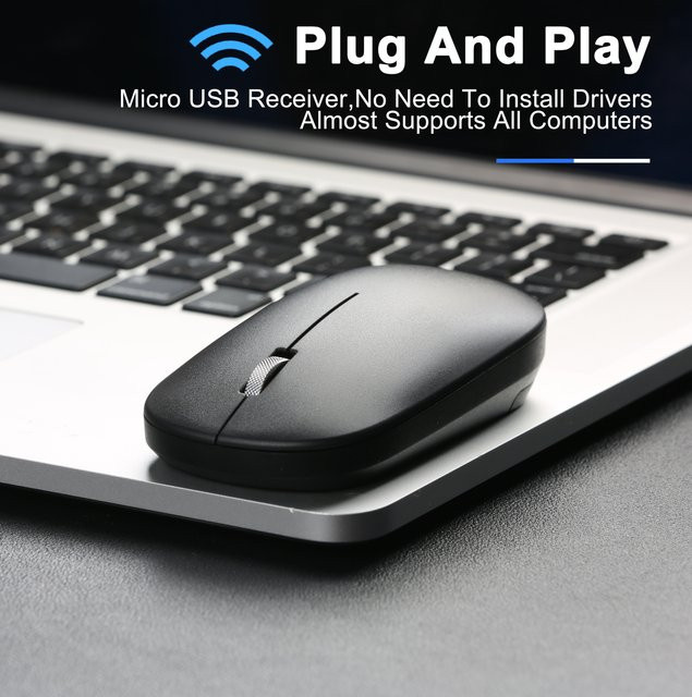 Ergonomische kabellose Congdi Maus mit 3 einstellbaren DPI-Werten in Schwarz oder Grau für Laptop, Büro und Gaming - Bild 1