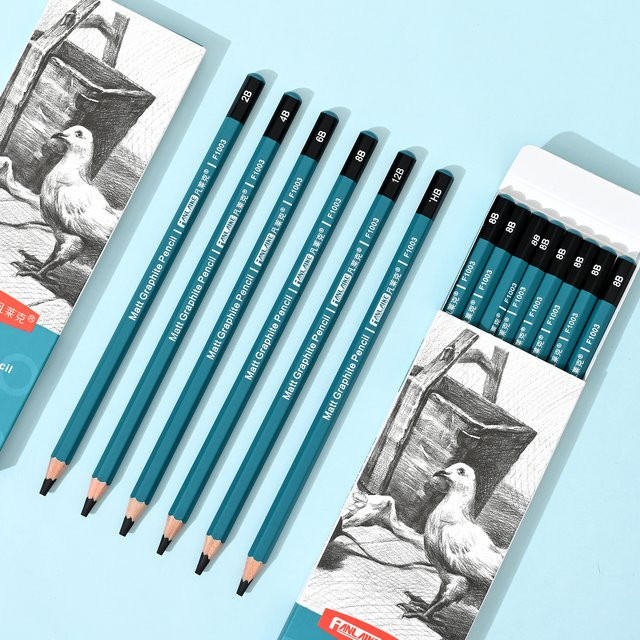 6/8-teiliges Graphit-Skizzenstifte-Set HB-12B in Grau und Schwarz für professionelle Kunst, Schattierung und Design - Bild 1