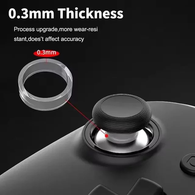 Abay Kratzfester Schutzring aus elastischem Gummi für Steam Deck, PS5, PS4 und Rog Ally Controller in Transparent oder Weiß - Bild 1