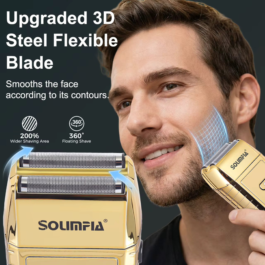 Solimpia Elektrischer Rasierer, Multifunktions-Barttrimmer, Gold, Unisex - Bild 2