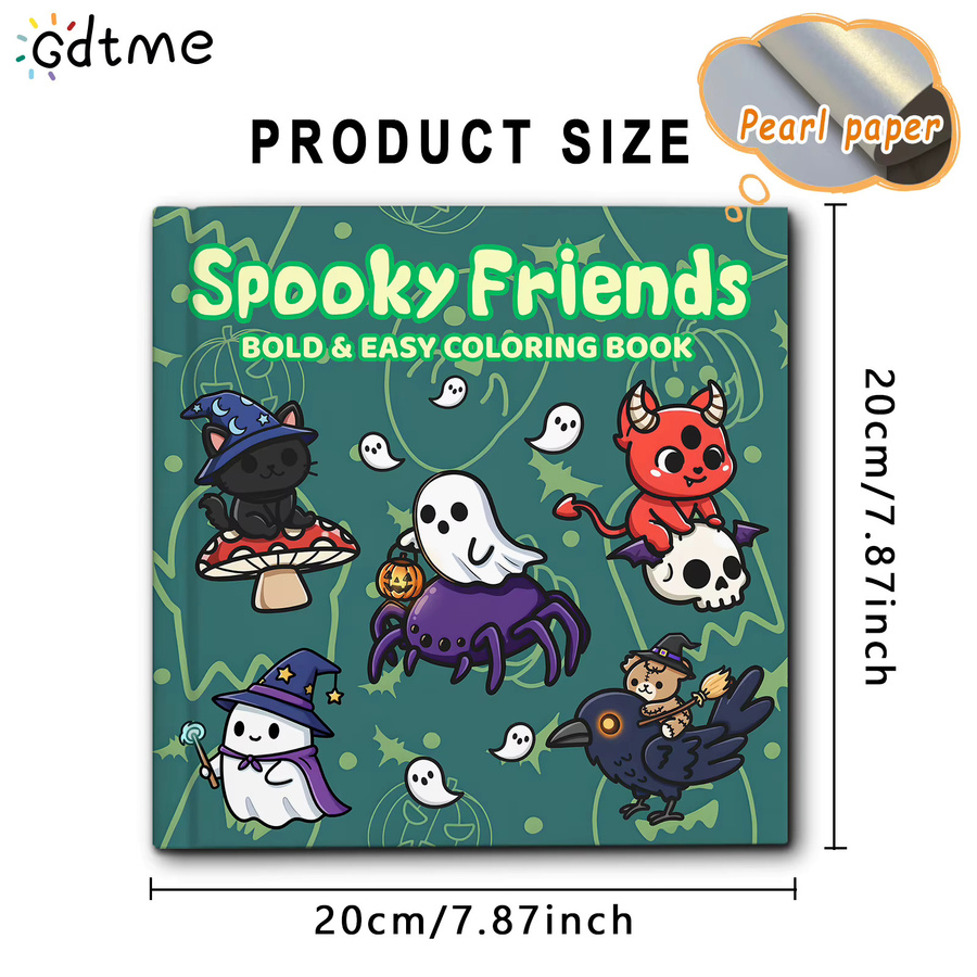 Spooky Friends Malbuch für Erwachsene mit niedlichen Halloween-Kreaturen in Multicolor zur Entspannung und zum Stressabbau - Bild 3