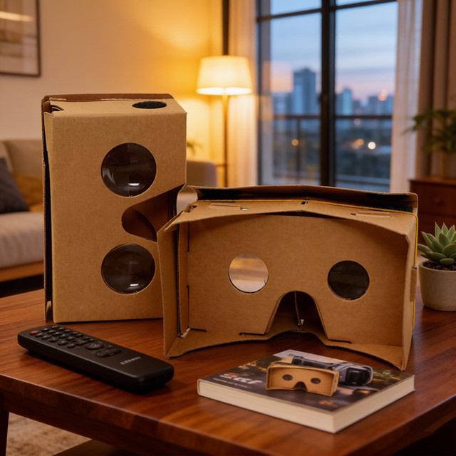 Google Cardboard VR Headset 3D-Brille für Android-Smartphones in Braun - Bild 1