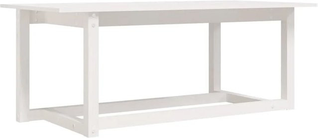 vidaXL Couchtisch aus massivem Kiefernholz in Weiß, rustikales Design, B/T/H: 110 x 55 x 45 cm - Bild 1