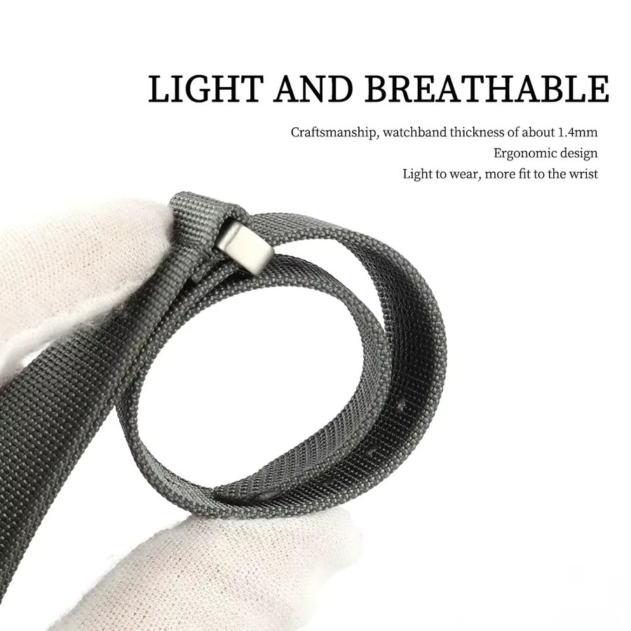 Uhrenarmband Nylon, Textil/NATO, Schwarz, Unisex - Bild 2