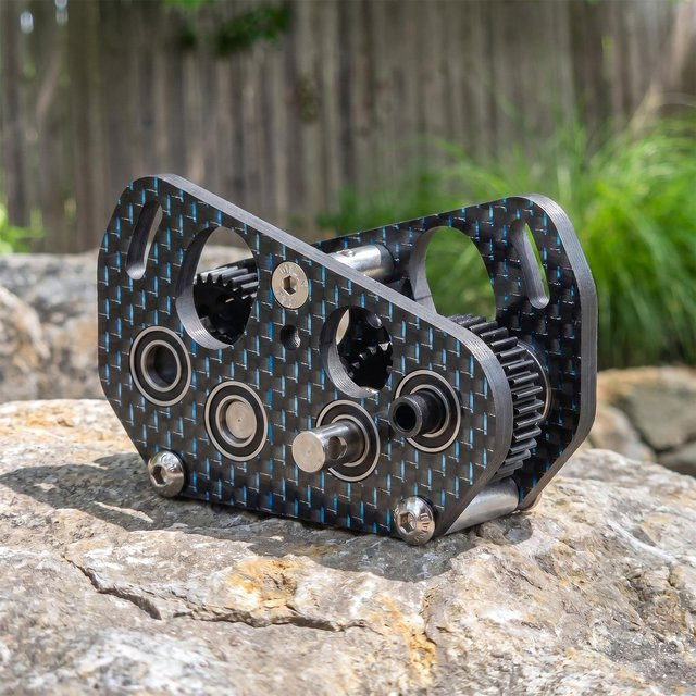 Creapart Ultraleichtes Carbon-Offset-Doppelmotorgetriebe 48P Overdrive Dig, Schwarz - Bild 1