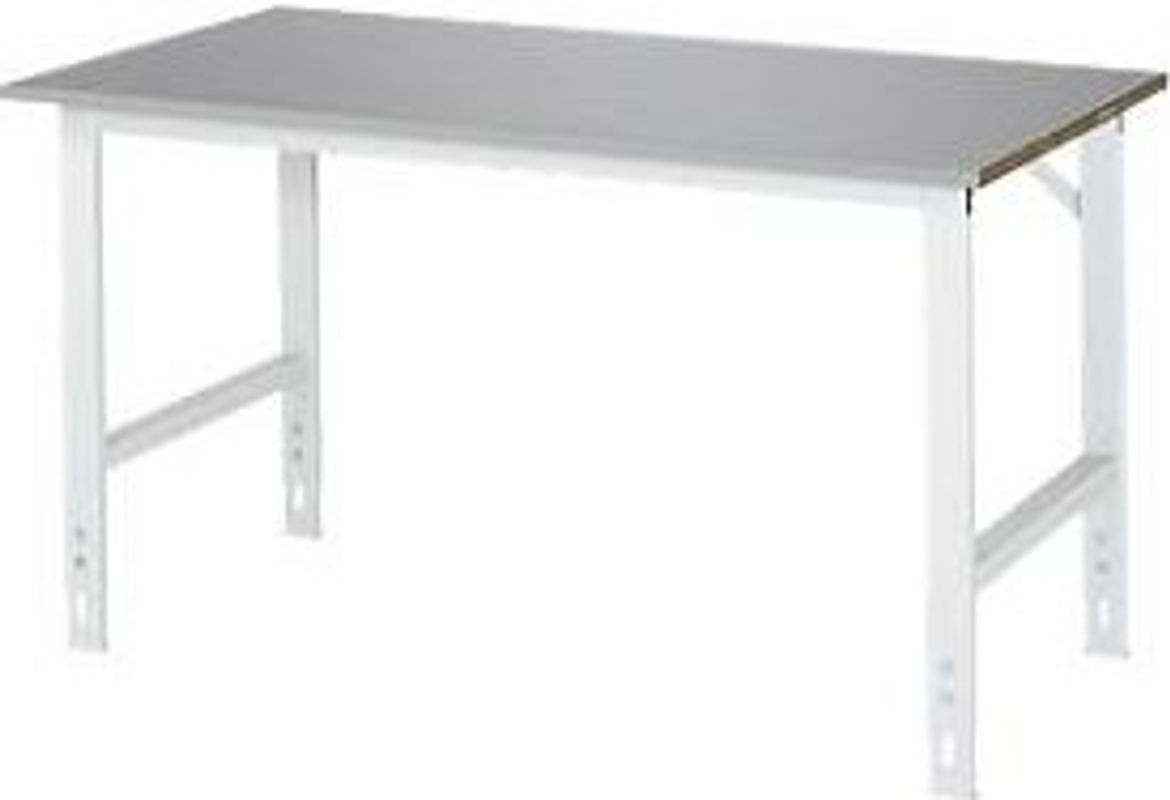 Rau Arbeitstisch Tom manuell höhenverstellbar mit Edelstahlbelag silber/lichtgrau B/T/H: 150 x 80 x 76-108 cm - Bild 4