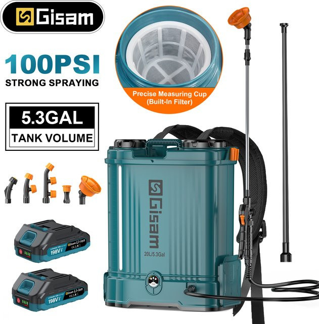 Gisam Elektrisches Gartensprühgerät 20L Hochleistungs-Rückensprühgerät für Makita LXT 18V Akku - Bild 1
